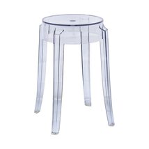 LeisureMod Mid-Century Modern Clear Plastic Dining Stool, Sturdy Seat &amp; ... - $47.85+