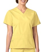 WonderWink Origins Bravo V-neck Scrub Top 6016 Women&#39;s XL Yellow Modern ... - $23.06 CAD