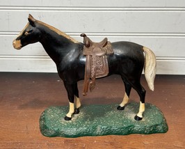 Vintage Collectible Plastic Brown black  Horse on stand - £11.94 GBP