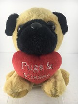 Aurora Plush Pug with Heart Pugs &amp; Kisses Valentine Love - £3.26 GBP