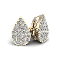 10K Yellow Gold 0.15ct TDW Diamond Drop Shape Cluster Stud Earring - £175.81 GBP