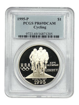 1995-P $1 Cycling PCGS PR69DCAM - £40.56 GBP