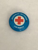 Vintage Red Cross Swimmer Lapel Button Pin Advanced Beginner Swimmer - $5.00