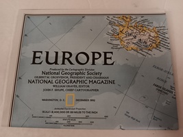National Geographic Folded Map Europe From December 1992 Mint - £11.87 GBP
