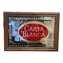 Vintage Wood Framed Carta Blanca Cerveza Imported Beer Lager Sign - £33.95 GBP