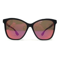 Alexander McQueen Sunglasses MQ 0061SA 002 Polished Black Cat Eye Mirrored Lens - £73.11 GBP