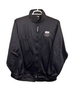 Vintage USA Olympic Committee Jacket Dark Navy Blue Size XL Full Zip Lightweight - $23.80