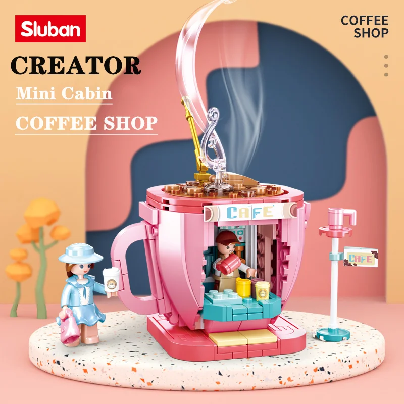 Sluban Building Block Toys Girls Dream Creator B0918 Coffee House 268PCS Mini - £28.34 GBP