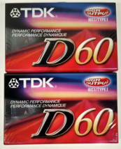 Lot of 2 New TDK D60 Blank Audio Cassette Tapes IEC I/Type 1 High Output - £7.81 GBP