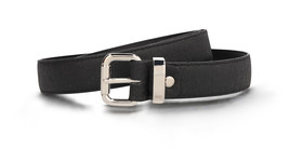 Womens vegan belt black organic pineapple skin fashion elegant silver buckle - £46.83 GBP