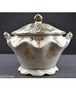 Vintage 50th Anniversary Lidded Sugar Bowl Gold Embellishments Collectib... - $14.50