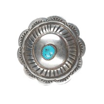 AL Vintage Navajo sterling concho pin with turquoise - £70.64 GBP