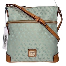 Dooney Bourke Canvas Crossbody Green Handbag Signature Logo Fabric Messenger - £131.71 GBP