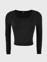 Scoop Neck Long Sleeve T-Shirt - £13.04 GBP