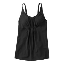 NWT Womens Size 16 LL Bean Black Soft-Drape Tankini Swim Swimwear Top - $31.35