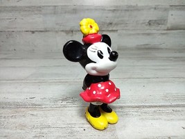 Vintage Disney Classic Minnie Mouse PVC Figurine Polka Dot Dress Flower Hat 2&quot; - £5.27 GBP