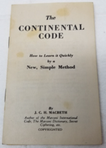 The Continental Code Morse Code Booklet Mnemonic Table 1941 Fleron &amp; Son - £9.07 GBP