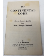 The Continental Code Morse Code Booklet Mnemonic Table 1941 Fleron &amp; Son - £8.90 GBP