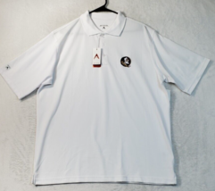 Florida State Seminoles Football Antigua Polo Shirt Mens Size XL White 100% Logo - £21.34 GBP