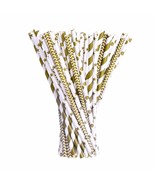 eBoot Paper Drinking Straws for Celebrations - 100 Pieces (Gold) 2 Pack!! - £7.75 GBP