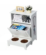 Pet Feeding Station w/ 2 Elevated Dog Bowls Dog Food &amp; Toy Storage Cabinet - $199.42 CAD