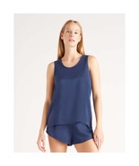 Quince Womens 100% Washable Silk Pajama Tank Top Indigo Blue S - £22.88 GBP