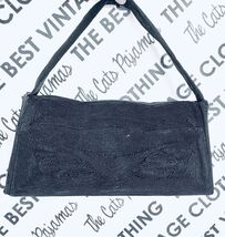 VINTAGE GENUINE CORDE BLACK  BAG Top Handle  PURSE 1940s Medium Rockabilly - $36.11