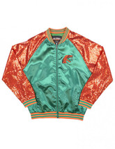 Famu University Zip Up Hoodie Hbcu College Florida A&amp;M Sequin Letterman Jacket - £55.46 GBP