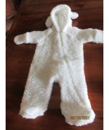 VINTAGE 9-18 MONTH INFANT WHITE FLEECE OUTDOOR ONE PIECE W/ LAMBS EARS A... - £8.84 GBP