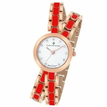 NEW Christian Van Sant CV5614 Women&#39;s Diamond Spiral Wrap SS Rose Gold/Red Watch - £73.55 GBP