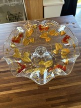 Antique Goofus Glass Compote Strawberry And Vine 5.5” X 10.5” - £37.25 GBP