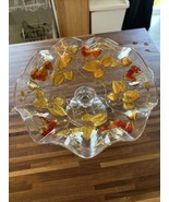 Antique Goofus Glass Compote Strawberry And Vine 5.5” X 10.5” - $46.71