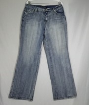 Baccini Women&#39;s Medium Wash Straight Leg Purple Accent Pockets Jeans Siz... - £13.48 GBP