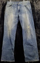 Carhartt Jeans Mens Size 38 Blue Denim 100% Cotton Pockets Flat Front Logo - $15.34