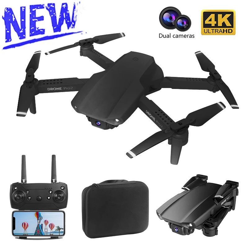 E99 Pro2 RC Mini Drone 4K Dual Camera WIFI FPV Aerial Photography Helico... - £36.66 GBP+