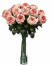 Nearly Natural 1219-PK Fancy Rose Silk Flower Arrangement in Pink - £141.20 GBP