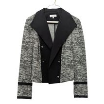 Calvin Klein Black Tweed Double-Breasted Blazer Tuxedo Style Open Jacket... - $129.99