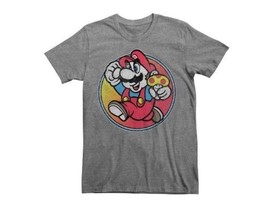 Nintendo Super Mario Bros  Mens Gray T-Shirt  Size XL  NWT - £10.38 GBP