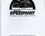 Paul&#39;s Speedway Restaurant Menu Mineral Point Road Madison Wisconsin 1990&#39;s - £20.52 GBP
