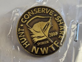 NATIONAL WILD TURKEY FEDERATION NWTF HUNT CONSERVE SHARE METAL LAPEL PIN... - $24.99
