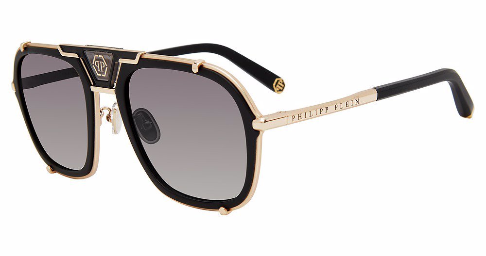 PHILIPP PLEIN SUN SPP010M Sunglasses BLACK-349P 55mm - $495.00