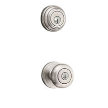 Kwikset Juno 991J 15 Door Knob and Single Cylinder Deadbolt Set - Satin... - $21.78