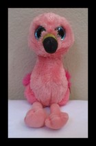 Ty Beanie Boos Gilda the Pink Flamingo Big Blue Glitter Eyes 6&quot; NEW - $11.80 CAD
