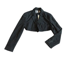 Urban Outfitters Daizy Cropped Blazer Jacket Pinstripe Black White Size ... - $48.38