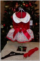 NWT Doggie Design Special Holiday Red White Candy Cane Harness Dress XS S M  - £19.10 GBP+