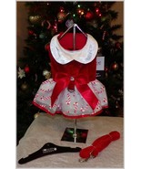 NWT Doggie Design Special Holiday Red White Candy Cane Harness Dress XS ... - $24.55 CAD