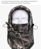 Winter Thermal Balaclava Windproof Ski Camo Full Face Mask Hood Warm Fac... - $110.61 MXN