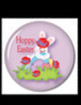 6 HOPPY EASTER RED HAT BUNNY 3" BUTTON/ MAGNET GIFT FAVOR FOR LADIES OF ... - $9.99