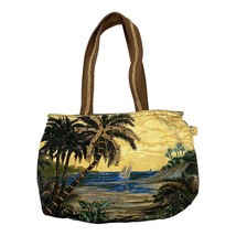 Paul Brent Tropical Canvas Tote Bag – Missing Zipper Pull – Palm Trees, ... - $316.79 MXN