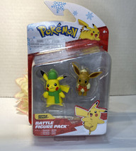 Pokemon Holiday Christmas Eevee &amp; Pikachu Battle Figure Pack 2022 Nib Free Ship - £11.69 GBP